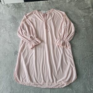Musingwear VASSARETTE Nightgown Large Pink Ruffle Long Sleeve Pink USA VTG